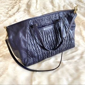 Coach quilted leather satchel shoulder bag